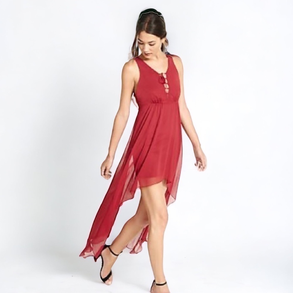 • Express • Lace-Up High-Low Maxi Dress